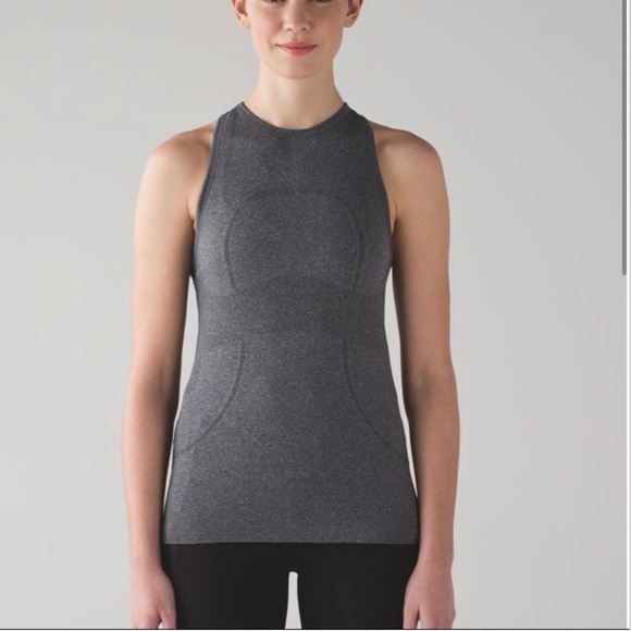 Lululemon Dark Gray Swiftly Tank High Neck - Picture 1 of 9